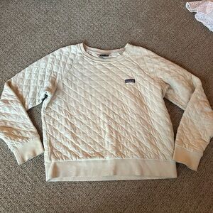 Patagonia Women's Cream Quilted Crewneck Sweater